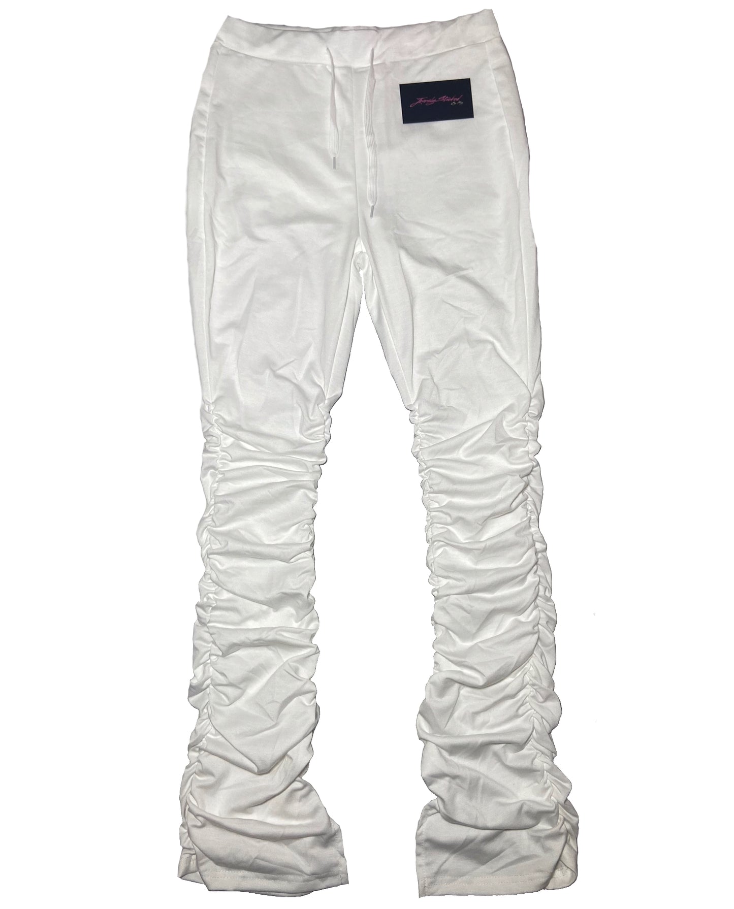 White stacked leggings